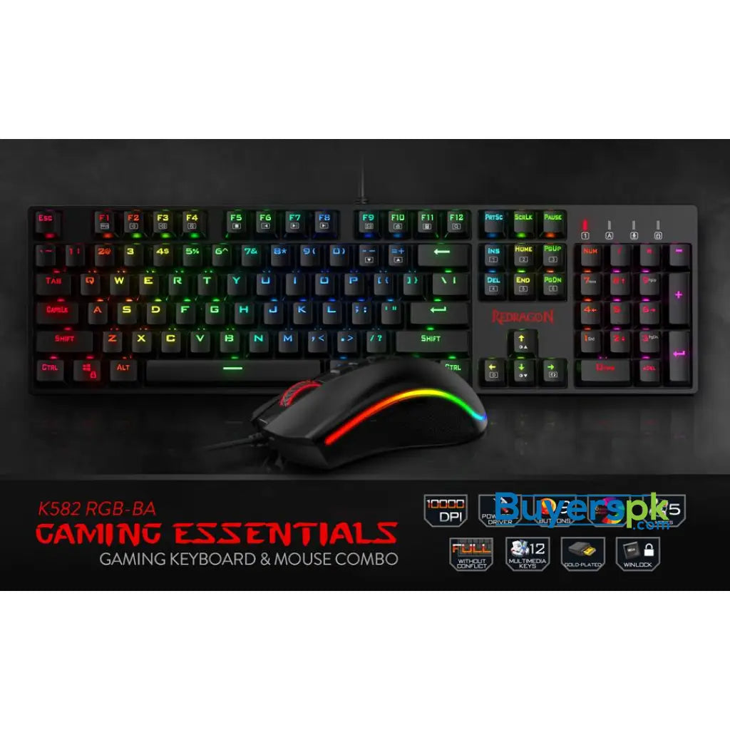 Redragon K582-ba Wired Mechanical Gaming Keyboard & M711 Cobra Mouse Combo - Price in Pakistan Redragon K582-ba Wired Mechanical Gaming Keyboard & M711 Cobra Mouse Combo - Price in Pakistan